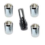 Highly Durable ‎Stainless-Steel Anti-Rust Triple Layered Chrome Plating Alloy Wheel Nut for Alto,WagonR Ciaz Brezza Swift Dzire Scross Baleno Ertiga, M12x1.25 Key with Socket Adapter [Pack of 4 NUTS]]