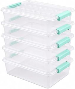 6 Qt Clear Storage Bins with Lids,Sensory Bins,Stackable Plastic Storage Containers with Secure Latches,Multi-Purpose Classroom Storage Organizer for Craft Supplies,Paper & Office Stationery,6 Pack