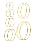 Roheafer 6 Pairs Clip On Hoop Earrings for Women Fake Hoop Earrings Spring Hoop Earrings Set for Non-Pierced Ears Jewelry 6 Sizes