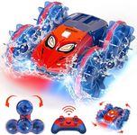 MYDOVA Amphibious Remote Control Car, 4WD 360 Flips 4WD Monster Truck with LED Lights Kids Toys for 3 4 5 6 7 8 Year Old Boy Gifts, Double Sided Fast and Flips, Monster Truck for Pool, Desert, Lawns