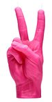 CandleHand Hand Gesture Candle Peace Sign - Big Real Hand Size 20 x 7 x 7 cm - Handmade Winner Statue - Birthday, Office, Housewarming Gift (Pink)