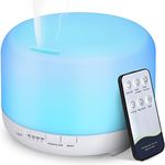 Hianjoo Essential Oil Diffuser 450ml, Electric Aroma Ultrasonic Aromatherapy Fragrant Oil Vaporizer Humidifier, Purifies The Air, Timer and Auto-Off Safety Switch, 7 LED Light Colors (Pure White)