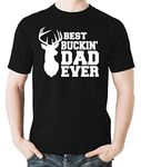 Witty Fashions Best Buckin Dad Ever Fathers Day Funny Gift for Dad, Husband, Papa Men's T-Shirt (Black, Small)