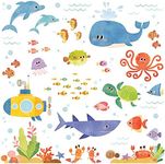 DECOWALL DS-1611 Sea Adventure Kids Wall Stickers Wall Decals Peel and Stick Removable Wall Stickers for Kids Nursery Bedroom Living Room