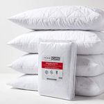 HOMESCAPES Pillow Protectors 4 Pack Quilted Top Pillow Covers Super Soft Hypoallergenic and Anti-Dust Mite Protectors with Diamond Quilting 48 x 74 cm