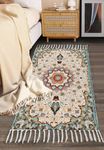 FABRIGAANZA Handmade Printed Persian Dhurrie 2 x 5 Feet Carpet Rug Runner and Carpets for Living Room/Drawing Room/Bedroom/Home (Design 8)