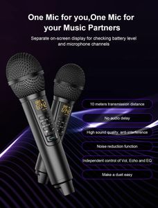 Karaoke Machine with 2 Wireless Microphones – Portable Bluetooth Speaker