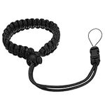 PATIKIL Camera Wrist Straps, Polyester Adjustable Paracord Paracord Braided Strap with Quick-Release Connector for DSLR Mirrorless Camcorder, Black