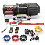 FieryRed 4500LBS Electric Winch - 12V Towing Winch with Synthetic Rope ATV Winch Kits for Towing ATV/UTV Off Road Trailer with Wireless Remote Control Mounting Bracket