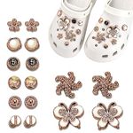 16 Pcs Shoe Charms Decoration Bling Rhinestone Butterflies Flower Starfish Shoes Charm with Buttons fit Clog Sandals for Womens Girls Teens Adults