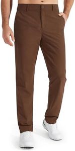 Libin Men's Dress Pants 32" Comfy Business Casual Golf Pants Quick Dry Lightweight Clothing for Men Travel Vocation Work Trousers Water Resistant, Light Coffee, 32W x 32L