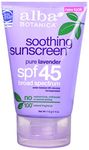 Alba Botanica Soothing Sunscreen, Pure Lavender SPF 45, 4 Ounce