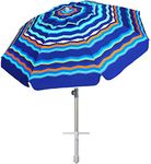 AMMSUN 7ft Heavy Duty High Wind Beach Umbrella Parasols with sand anchor & Tilt Sun Shelter, UV 50+ Protection Outdoor Sunshade Umbrellas Carry Bag for Patio Garden Pool Backyard Multicolor