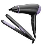 Remington Hair Straightener and Hair Dryer (Hair Care Gift Set: Slim Ceramic Hair Straightener and 2000W Hair Dryer with Concentrator) Style Essentials D3016GP