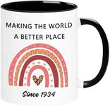 WOSIWULA 1934 90th Birthday Gifts for Women Men, Turning 90 Year Old Birthday Gifts for Her, Him, Mom, Dad, Wife, Husband, Grandpa, Grandma, Sister, Brother, Friends, 90th Anniversary Coffee Mugs Cup