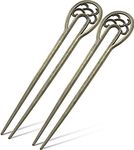 2 Pieces Nordic Classical Metal U Shaped Hairpin Vintage Hair Sticks Hair Fork Pins 2 Prong Updo Chignon Pins Hair Accessory for Women Hairstyles(Bronze)