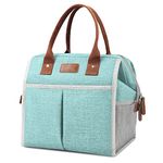 Lunch Bag for Women & Men, Insulated Lunch Box Cooler Tote Bags, Adult Reusable Lunch Boxes with Water Resistant for Work, Travel and Picnic (Aqua Green)