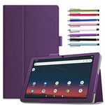 Epicgadget Case for Onn 10.1 Inch Tablet Gen 3 2022 (Model:100071485) - Slim Lightweight Folio PU Leather Folding Stand Cover Case + 1 Random Stylus (Purple)