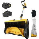 ZEGJAW Cordless Snow Shovel, 20V 12-Inch Electric Snow Shovel, Snow Blower Cordless with Directional Plate and Adjustable Front Handle (4-Ah Battery and Quick Charger Included)