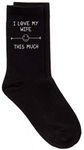 60 Second Makeover Limited Mens I Love My Wife This Much Black Calf Socks Valentines Day Husband Birthday