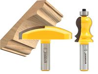 Yonico 16214 Elaborate 2 Bit Crown Cap Molding Router Bit Set 1/2-Inch Shank