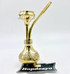 HOPDEZYO Pure Brass Hookah Meenakari Work Table Standing Hookah Showpiece (Small, 4 Inch)