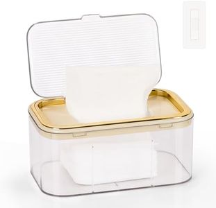 Flenpptly Baby Wipes Dispenser, Wipe Holder Wipes Container Large Capacity Keep Wipes Fresh & Easy to Open (Gold)