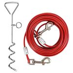 Dog Tie Out Cable and Stake, Heavy Duty Dog Tie Out Stake, Sturdy Dog Lead Stake, Dog Camping Stake for Outdoor Yard and Camping Puppy Pet and Medium Dogs