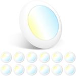 Amico 12 Pack 5/6 Inch LED Disk Lights, Dimmable Flush Mount Ceiling/Recessed Disc Lights, 2700K/3000K/4000K/5000K/6000K Selectable, 15W=110W, 1050LM, Low Profile Surface Mount Can Lights, ETL&FCC