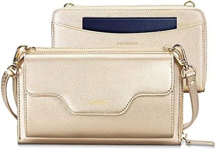 nuoku Passport Holder, RFID Blocking Passport Wallet with Zipper 2 Straps, Travel Document Organizer for Family, Gold, Compact