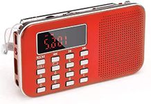PRUNUS J-908 Portable Radios Small, AM FM Radio Battery Operated with Emergency flashlight. Pocket Radio with Rechargeable battery. Mini Rechargeable Radio Support Stores stations automatically