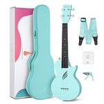 Enya Concert Ukulele Carbon Fiber Nova U 23" -Waterproof Travel Ukulele with Case, Strap & Capo - All Weather Performance for Beginners & Travelers(Blue)