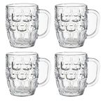 Guaranteed4less Classic Beer Half Pint Mugs Glass Pot Pub Bar Style Tankard Handle Stein Dimple (4)