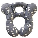 Baby Travel Pillow, Infant Kid's Cushion Soft and Skin Friendly for Car Seat, Pushchair and Stroller (Gray Fish)