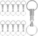 4pcs Quick Release Keychain, Detachable Dual Pull Apart Key Chain Quick Disconnect Key Ring with Metal Keyring Snap Lock Holder Detach Convenient Accessory for DIY Craft Accessories