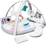 Lupantte 7 in 1 Baby Play Mat, Baby Activity Gym with 2 Detachable Washable Mat for Infant,Tummy Time Mat with 6 Toys for Early Education Develop Motor&Cognition, Thicker Non-Slip, Gift