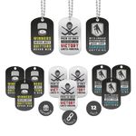 Inkstone Hockey Dogtag Necklaces | Motivational Sayings Pain is Only Temporary But Victory Lasts Forever | (12 Pack) | Encouraging Gift for Students, Teams, Players