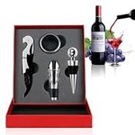 Wine Opener Gift Set, Including Corkscrews Wine Bottle Opener, Pourer, Ring and Stopper, Wine Corkscrew Set, Wine Opener Kit for Sommeliers, Waiters or Home