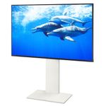 Wall V2 Low Type | Sleek Japanese 32-60 Inch Universal Side TV Stand Adjustable Mount, No Drill | Satin White