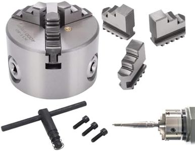 3 Jaw Chuck - 3-Jaw Self-Centering Alloy Attachments | 80mm High-precision Lathe Chucks - for Router Milling Machine 3D Printer Engraver Woodworking Drilling Workshop Woodworker