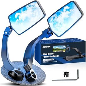 E Bike Mirror Handlebar Mount, 360° Adjustable and Rotatable, Wide Bicycle Mirror for Handlebars, Safe HD Bike Rearview for Scooter, Motorcycle, MTB, Foldable Shake-Free Durable Ebike Accessories 2PCS