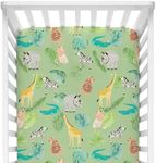 Posh Peanut Baby Crib Sheets for Boys & Girls - Viscose from Bamboo Crib Sheets for Standard Baby Mattresses (52" X 28" X 9") Safari Animals