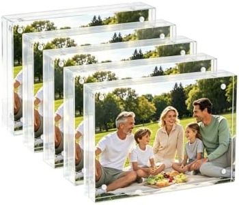Oubou Picture Frame, 5 Pack 5x7 Solid, 20mm Thick Magnetic Acrylic Desktop