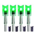 DEEPOWER Crossbow Lighted Nock with ON/Off Switch 4 Pack with .285”/.297”/.300”/.305” Bushings LED Nock Universal Fit for Bolts (Green)