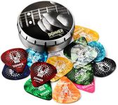 Donner Celluloid Guitar Picks 16 Pack with Tin Box includes Thin, Medium, Heavy & Extra Heavy Picks, for Acoustic Guitar Electric Guitar Ukulele