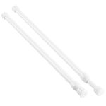 KXLife 2 Pack Small Spring Tension Curtain Rod for Window Cupboard Closet (White,16 to 28 Inch)