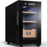 NEEDONE 150 Count Cabinet with Cooling Electric Temperature Control System, Made with Spanish Cedar Wood Shelves & Drawer with Hygrometer, Gift for Men