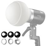 Godox ML-CD15 Diffusion Dome Kit (3 Adapter Rings Included) Foldable Diffuser Dome, Flash Light Diffusers for ML30 ML30Bi ML60 ML60Bi V1S V1C V1N V1O V1F V850III V860III TT685II AD100/200/300/4 000Pro