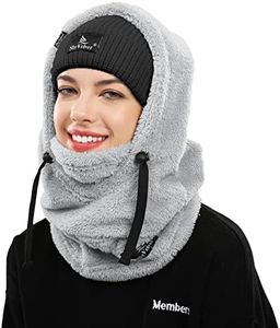 Shy Velvet Balaclava Wind-Resistant Winter Face Mask, Fleece Ski Mask for Men and Women, Warm Face Cover Hat Cap Scarf, Grey, Medium