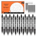 Shuttle Art Black Gel Pens, 36 Pack(18 Gel Pens with 18 Refills) Retractable Medium Point Rollerball Gel Ink Pens Smooth Writing with Comfortable Grip